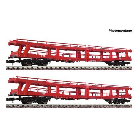 Fleischmann 829502 2 piece set stand-in deck car carriers for passenger trains, ÖBB