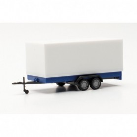 Herpa 055437 Car tandem tarpaulin trailer, blue white
