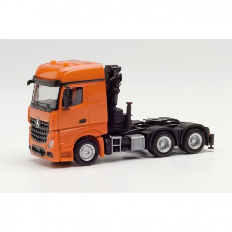 Herpa 313315-002 Mercedes-Benz Arocs tractor with crane and rear support  orange