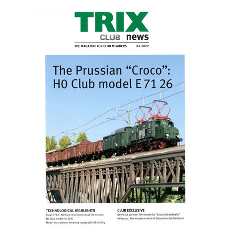 Trix CLUB042022 Trix Club 04/2022, magasin från Trix, 23 sidor i färg, Engelska