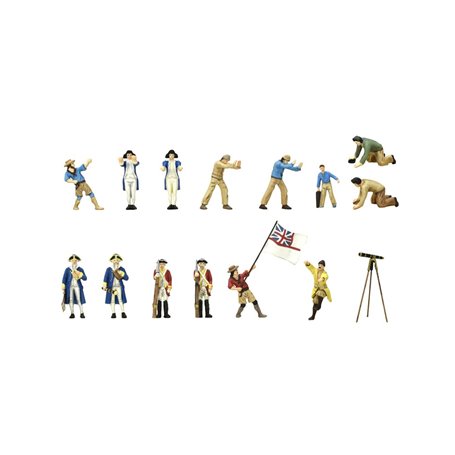 Artesania 22520F Set of 14 Metal Figurines with Accessories for HMS Endeavour