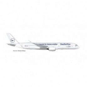 Herpa Wings 536653 Flygplan Lufthansa Airbus A350-900 "CleanTechFlyer" - D-AIVD