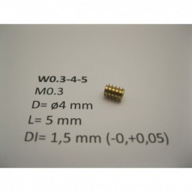 Micromotor W0.3-4-5 Wormgear, brass, M0.3, D4, L5, DI1.5 mm, 1 st