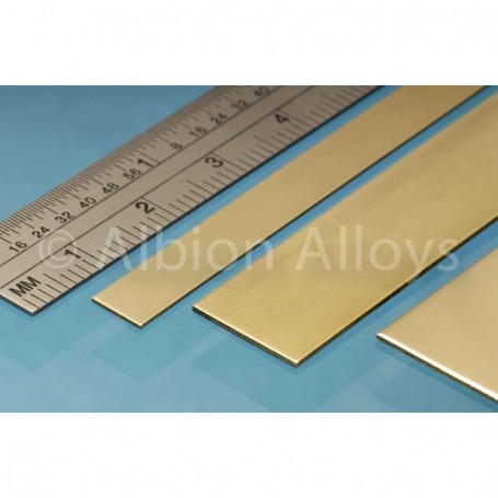 Albion Alloys BS9M Brass Strip 25 x 0.8 mm, 3 pieces