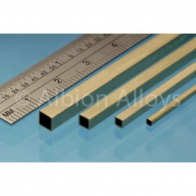 Albion Alloys SSB2M Square Brass Tube 2.4 mm x 2.4 mm, 3 pieces