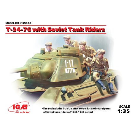 ICM 35368 Tanks T-34-76 with Soviet Tank Riders