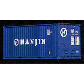 Walthers 1753 Container 20-fots Ribbed-Side Intermodal Box-Type Container - R-T-R "Hanjin"