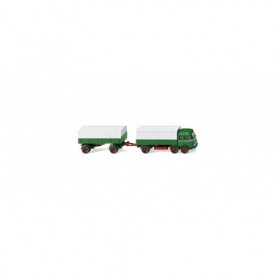 Wiking 42905 Flatbed road-train (MB LP 333) - grass green