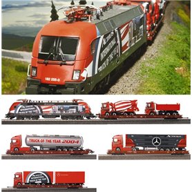 Herpa 269117 Lastbils/truck transporttågset MB Actros "STARTRAIN" "Herpa/Trix" DC-Version